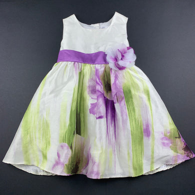 Girls Target, lined floral party dress, GUC, size 1, L: 46cm