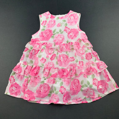 Girls Original Marines, cotton lined lightweight floral dress, GUC, size 00, L: 37cm