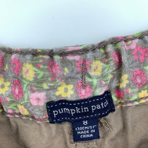 Girls Pumpkin Patch, lightweight cotton shorts, adjustable, FUC, size 8,  