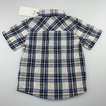 Load image into Gallery viewer, Boys Name It, checked cotton short sleeve shirt, NEW, size 2,  