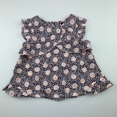 Girls Peter Morrissey, lightweight ruffle top, EUC, size 1,  