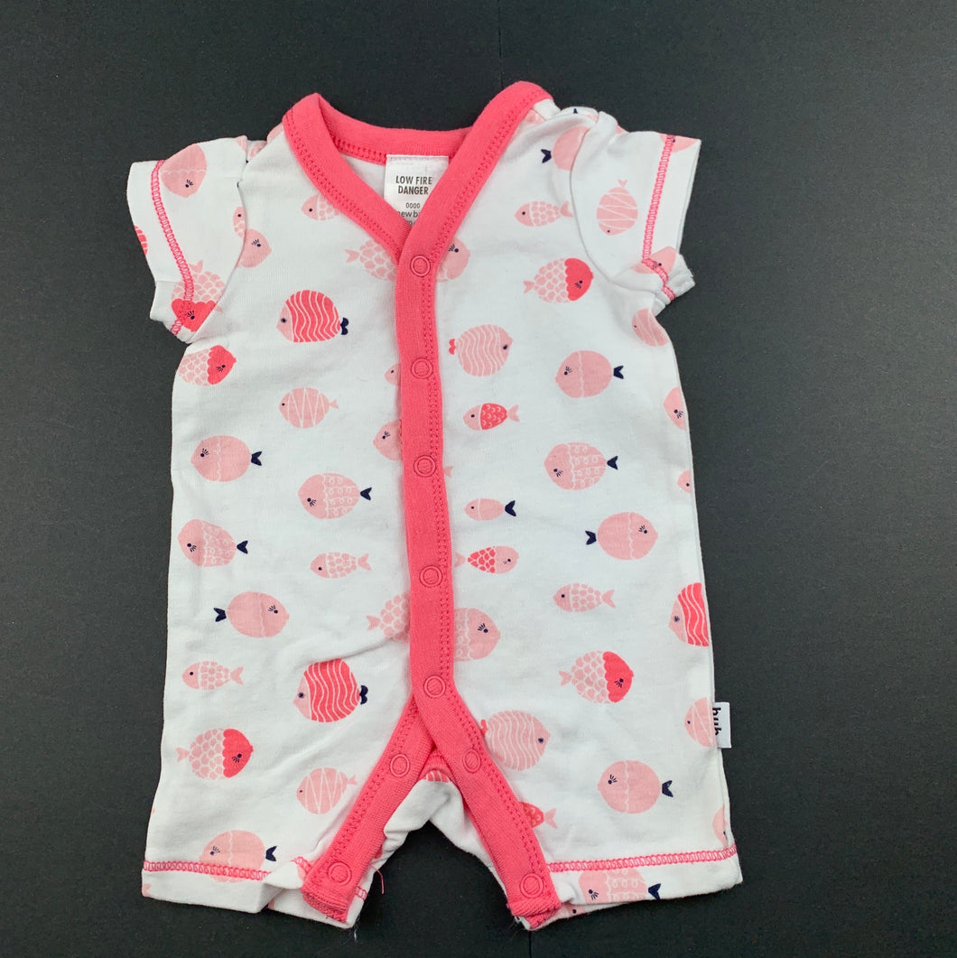 Girls Target, cotton romper, fish, GUC, size 0000,  