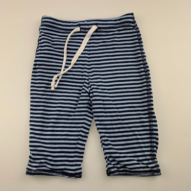 Boys Higgledee, reversible blue stripe cotton pants, elasticated, GUC, size 00,  