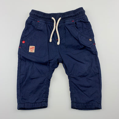 Boys Next, navy cotton casual pants, elasticated, EUC, size 00,  