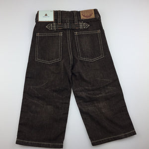 Boys Gap, dark brown denim pants, adjustable, NEW, size 2