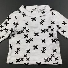 Load image into Gallery viewer, Girls Baby Berry, black &amp; white cotton long sleeve top, GUC, size 000,  