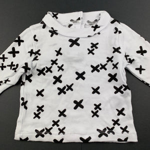 Girls Baby Berry, black & white cotton long sleeve top, GUC, size 000,  