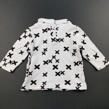 Load image into Gallery viewer, Girls Baby Berry, black &amp; white cotton long sleeve top, GUC, size 000,  