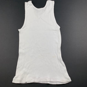 Boys Bonds, white cotton chesty singlet top, marks on back, FUC, size 8,  