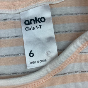 Girls Anko, lightweight stretchy striped top, EUC, size 6,  