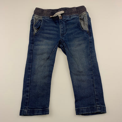 Girls Target, blue stretch denim jeans, elasticated, GUC, size 1,  