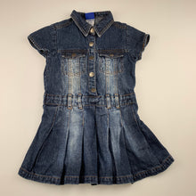 Load image into Gallery viewer, Girls Miller&#39;s Kids, dark denim shirt dress, GUC, size 4, L: 49cm