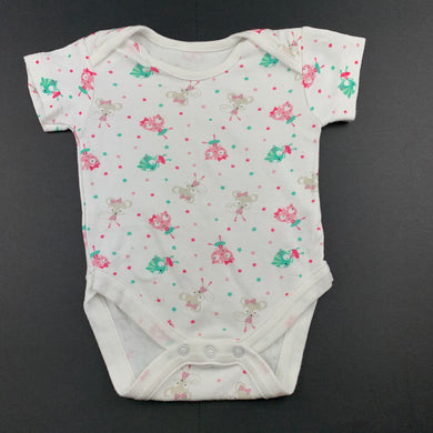 Girls St Bernard, cotton bodysuit / romper, cat, GUC, size 00,  