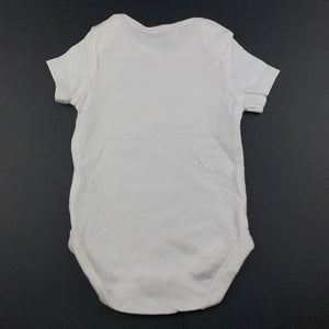 Girls Dymples, white soft cotton bodysuit / romper, flowers, EUC, size 00,  