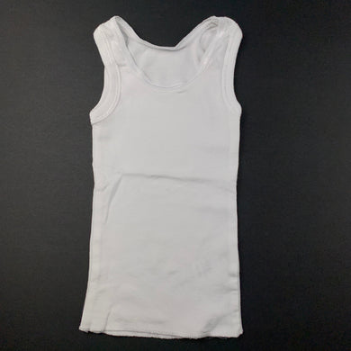unisex Anko, white cotton singlet top, EUC, size 000,  