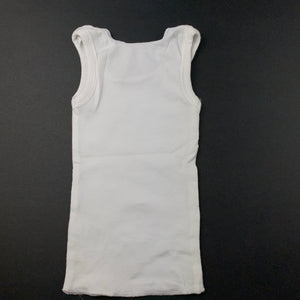 unisex Anko, white cotton singlet top, EUC, size 000,  