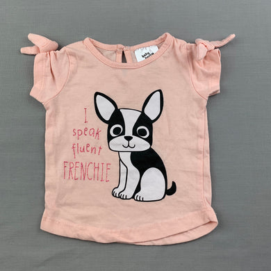 Girls Baby Berry, pink cotton t-shirt / top, dog, EUC, size 0000,  