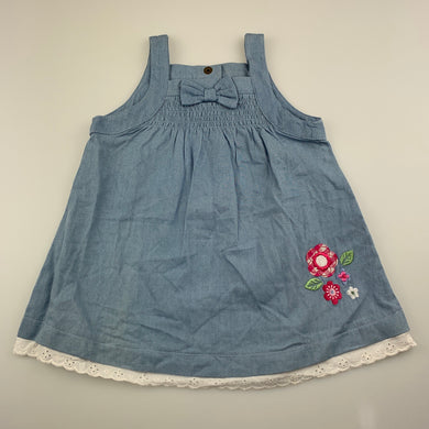 Girls Sprout, lightweight cotton casual dress, flowers, EUC, size 00, L: 41cm