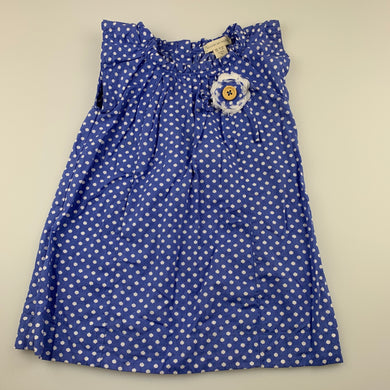 Girls Cotton On, blue & white cotton casual dress, GUC, size 0, L: 42cm