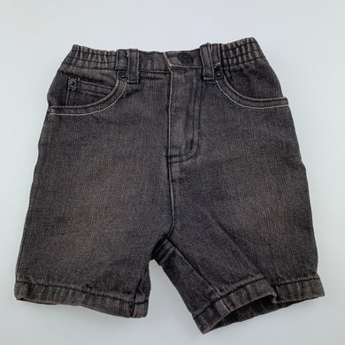 Boys Ecko Unltd, dark denim shorts, elasticated, GUC, size 0,  