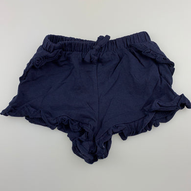 Girls Dymples, navy cotton shorts, elasticated, EUC, size 00,  