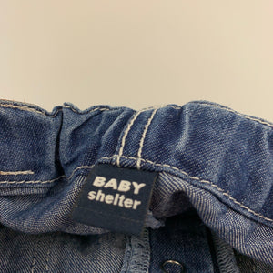 Girls Baby Shelter, blue denim shorts, adjustable, FUC, size 1-2,  