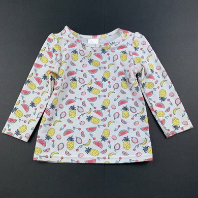 Girls Target, long sleeve rashie / swim top, fruit, EUC, size 0,  