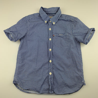 Boys Rookie, blue & white cotton short sleeve shirt, GUC, size 4,  