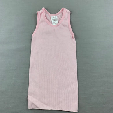 Girls Target, pink ribbed cotton singlet top, EUC, size 0,  