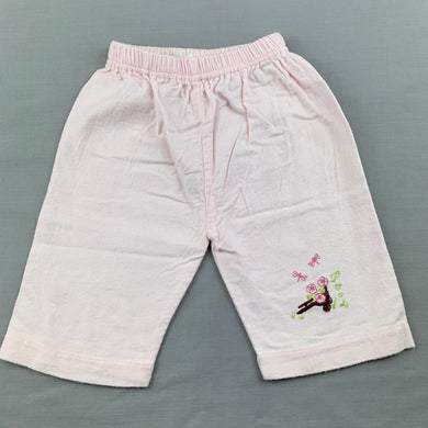 Girls Classic Pooh, pink flannel cotton pyjama pants / bottoms, GUC, size 00,  