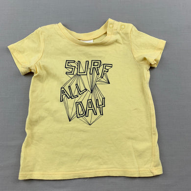 Boys Target, yellow cotton t-shirt / top, surf, GUC, size 00,  