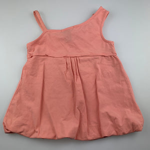 Girls Calvin Klein, peach stretchy asymmetrical top, EUC, size 4,  