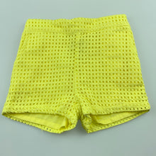 Load image into Gallery viewer, Girls B Collection, lined yellow cotton shorts, elasticated, EUC, size 4,  