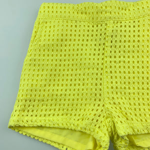 Girls B Collection, lined yellow cotton shorts, elasticated, EUC, size 4,  