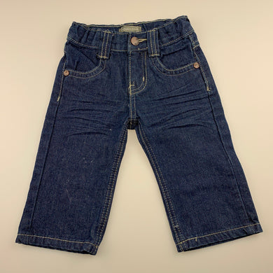 Boys Pumpkin Patch, dark denim jeans, adjustable, Inside leg: 22cm, GUC, size 0,  