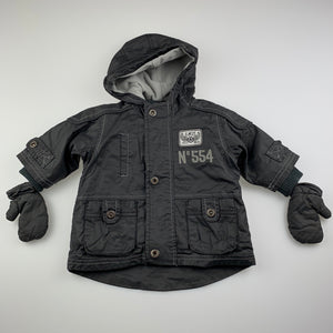 Boys Absorba, 2 in 1 jacket / coat, fleece inner cotton outer, NEW, size 000,  