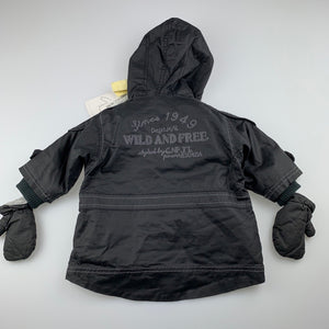 Boys Absorba, 2 in 1 jacket / coat, fleece inner cotton outer, NEW, size 000,  