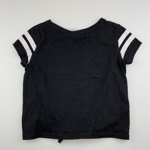 Girls Mango, black tie front t-shirt / top, GUC, size 8,  