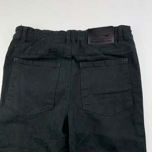 Boys Bad Boy, black stretch cotton pants, adjustable, Inside leg: 57cm, EUC, size 8,  