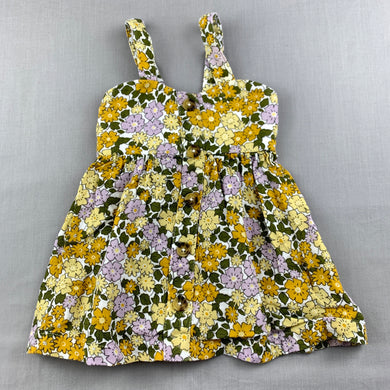 Girls Baby Baby, floral cotton summer dress, EUC, size 00, L: 40cm