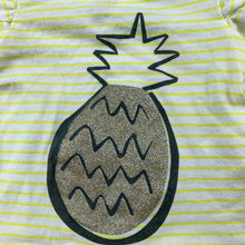 Load image into Gallery viewer, Girls Cotton On, yellow stripe cotton t-shirt / top, pineapple, GUC, size 00,  