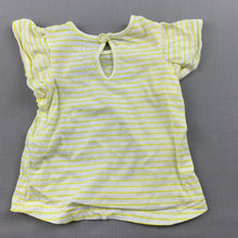 Load image into Gallery viewer, Girls Cotton On, yellow stripe cotton t-shirt / top, pineapple, GUC, size 00,  