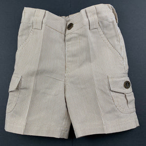 Boys Aunty Ollie, lightweight striped shorts, adjustable, EUC, size 000,  