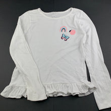 Load image into Gallery viewer, Girls Kids &amp; Co, white cotton long sleeve top, butterfly, FUC, size 7,  