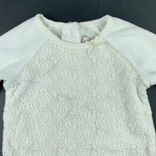 Load image into Gallery viewer, Girls Fox &amp; Finch, adorable velour &amp; floral lace romper, EUC, size 0000,  