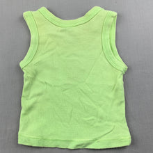 Load image into Gallery viewer, unisex Target, green cotton singlet top, monkey, GUC, size 0000,  