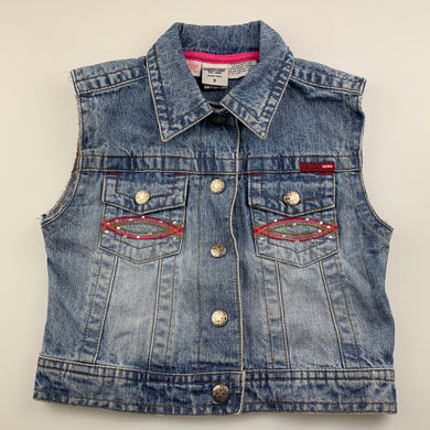 Girls Osh Kosh, blue denim vest / sleeveless jacket, GUC, size 3,  
