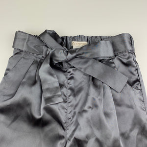 Girls Stix n Stones, grey satin pants, elasticated, Inside leg: 42.5cm, GUC, size 5,  