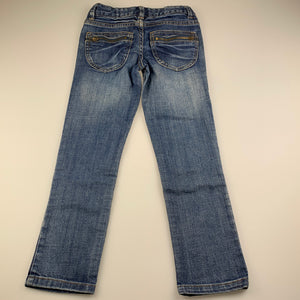 Girls Pink Sugar, blue stretch denim jeans, adjustable, Inside leg 54cm, GUC, size 8,  