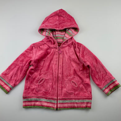 Girls Sprout, pink velour zip hoodie sweater, GUC, size 0,  
